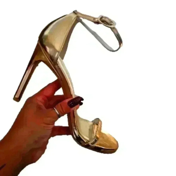 Stuart Weitzman Womens Metallic Rose Gold Famous Nudistcurve Ankle Strap Sandal8 - Picture 6 of 12